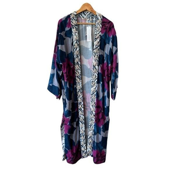 SOFT SURROUNDINGS Artika Kimono Topper Cowrie Shell Multi Color Size L/XL NEW - Picture 2 of 7